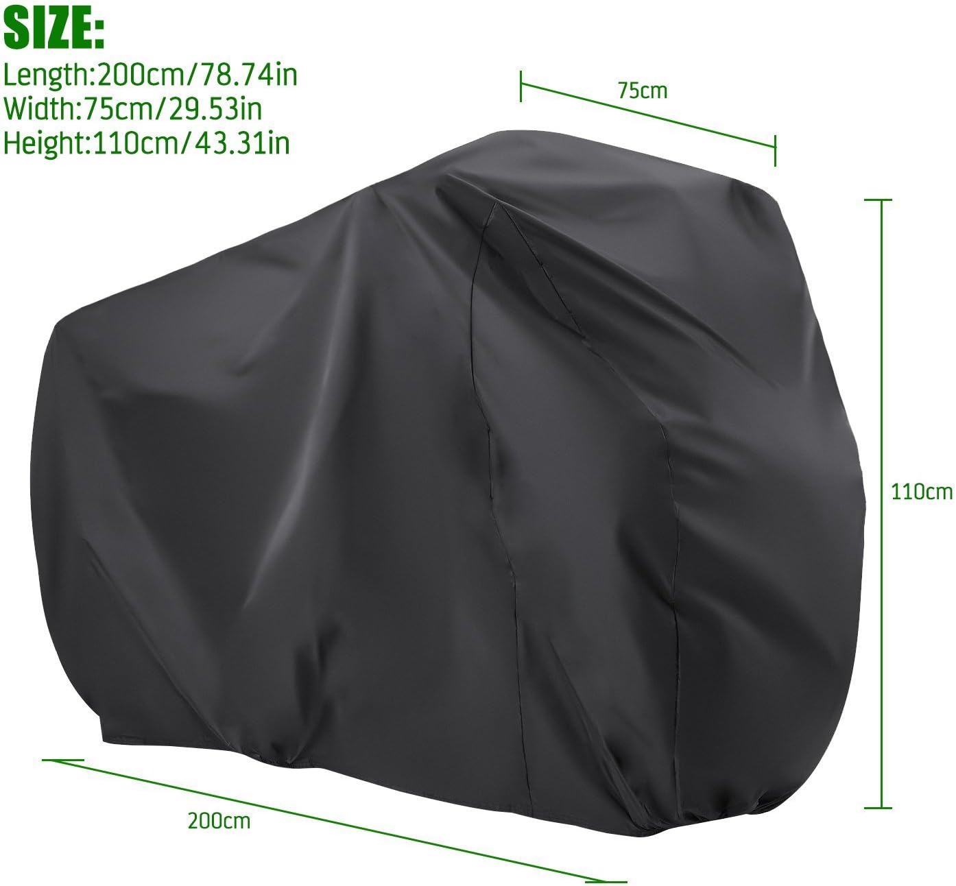 Viaky Bicycle Cover for Two Bikes, Mountain Road Bike Rain Cover with Lock Hole Outdoor Waterproof and Anti Dust Rain Sun UV Protection (Black)