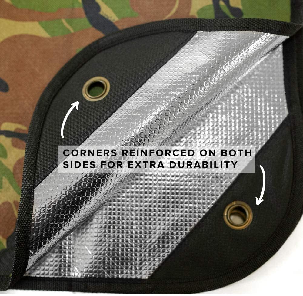 Arcturus Insulated Tarp | Reusable Heavy Duty Thermal Survival Blanket – 60 x 82 inches, Reflects 90% Body Heat, Waterproof, Windproof, 3-Layer Design, Reinforced Grommets, Olive Green