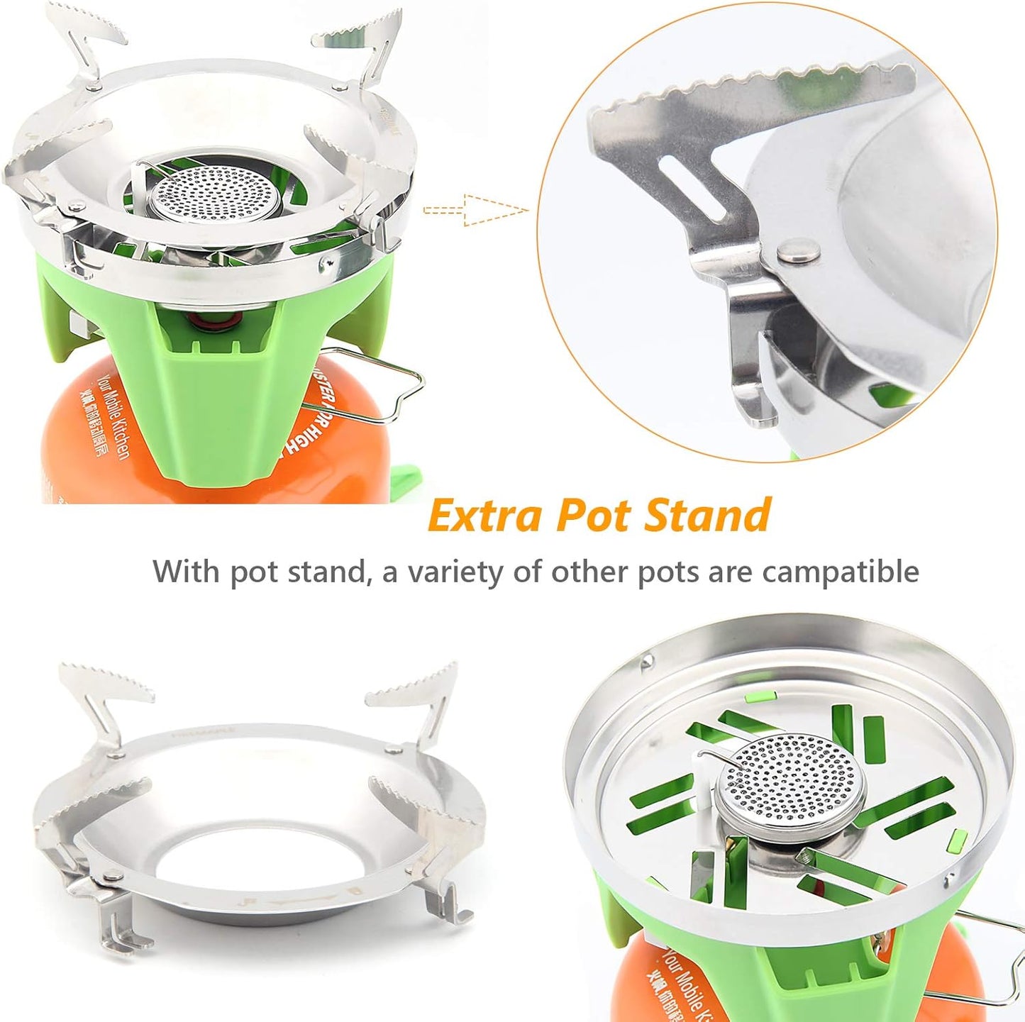 Fire-Maple Camping Backpacking Stove Camp Stove Backpacking Cooking Set 1L Camping Pot Fixed Star 2 Cooking System (Green)