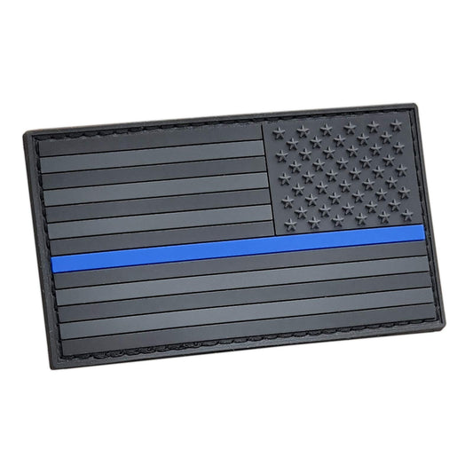 Blue Line America USA Flag PVC Patch (Right Shoulder, Reversed, Subdued)