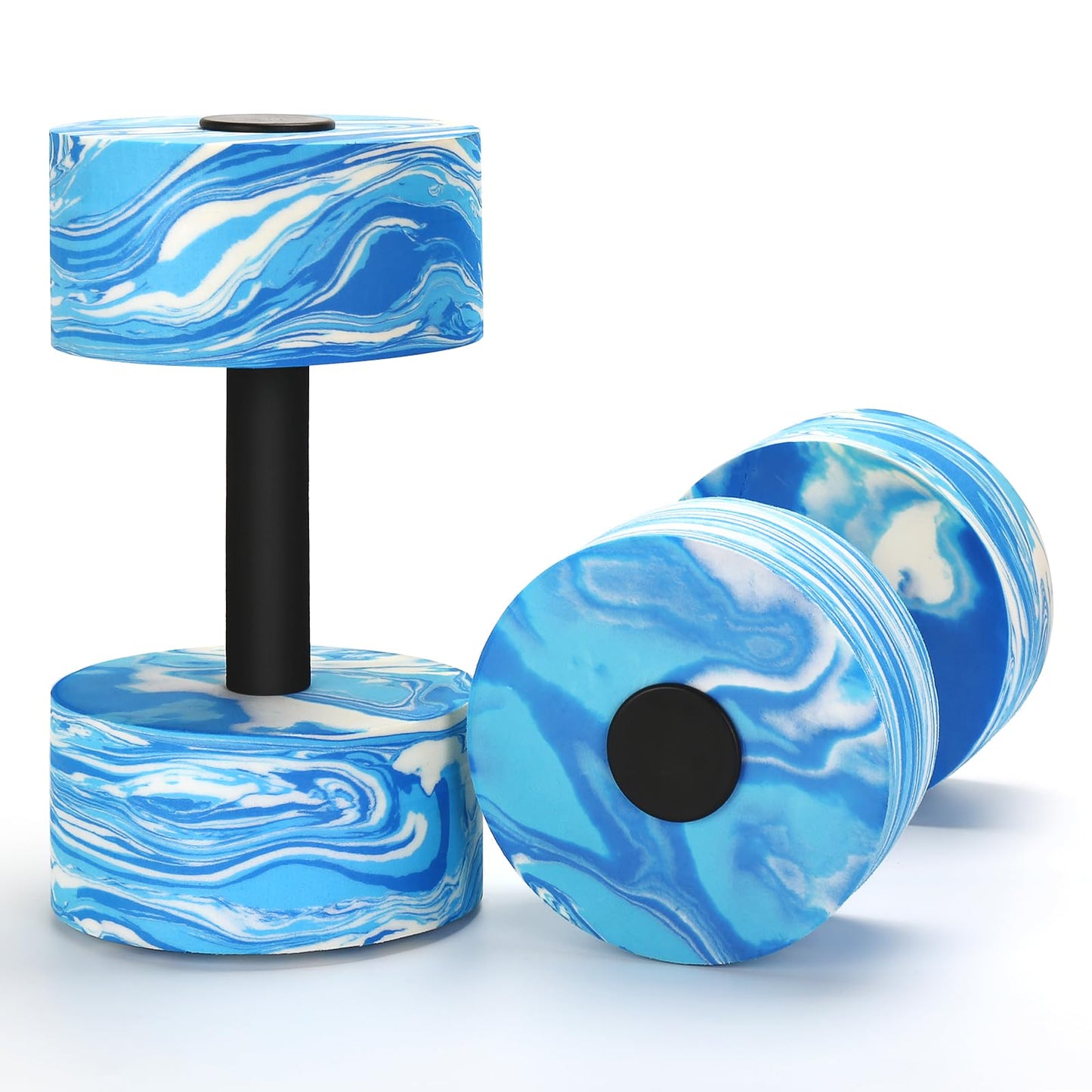 IAMGlobal Water Dumbbells, 2 Pack Camouflage EVA-Foam Dumbbell Water Aerobics Fitness Equipment for Pool Exercise, Aquatic Exercise Dumbbell Set, Water Fitness Equipment for Weight Loss, Blue
