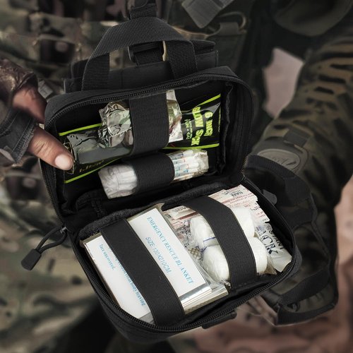 YUNCAIMAOYI Tactical Molle First Aid Pouch for Duty Belt, Vest IFAK Rip-away EMT First Aid Pouches Tactical Molle Medical Kit Pouch for Travel, Hiking, Hunting Black