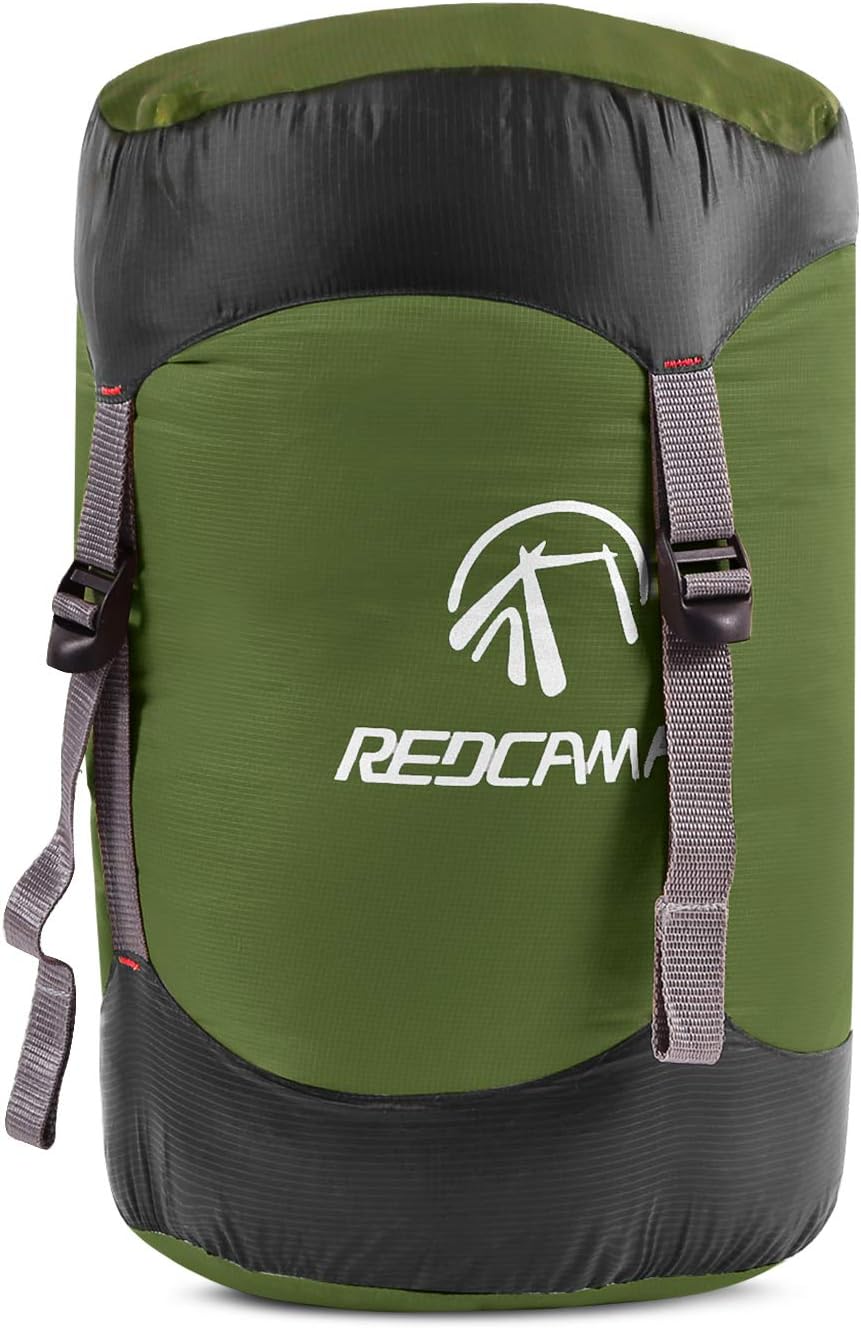 REDCAMP Nylon Compression Stuff Sack, 10L/17L/27L/40L Lightweight Sleeping Bag Compression Sack Great for Backpacking, Hiking and Camping,Blue/Yellow/Army Green/Black