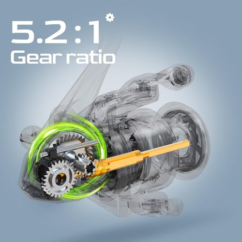 HANDING M1 Spinning Reel, Freshwater Fishing Reels Spinning, 9+1 Ball Bearings, 26.5LBs Max Drag, 5.2:1 Gear Ratio, Graphite Frame, CNC Aluminum Spool, 500 to 5000 Series, Handle Interchangeable