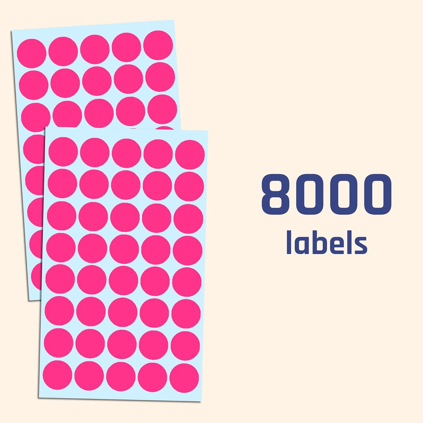 2000 Pack, 3/4" Round Dot Stickers Circle Labels - Red
