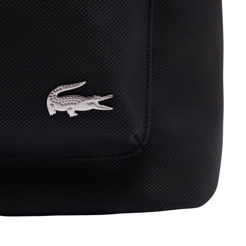 Lacoste Women's Daily Lifestyle Coated Canvas Backpack, Black, One Size