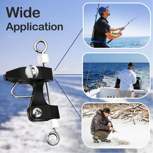 VercanMonth 6 Pcs Outrigger Release Clips Downrigger Release Clips with Adjustable Tension Planer Board Clips Downrigger Fishing Kite for Trolling Offshore Fishing Accessories (White)