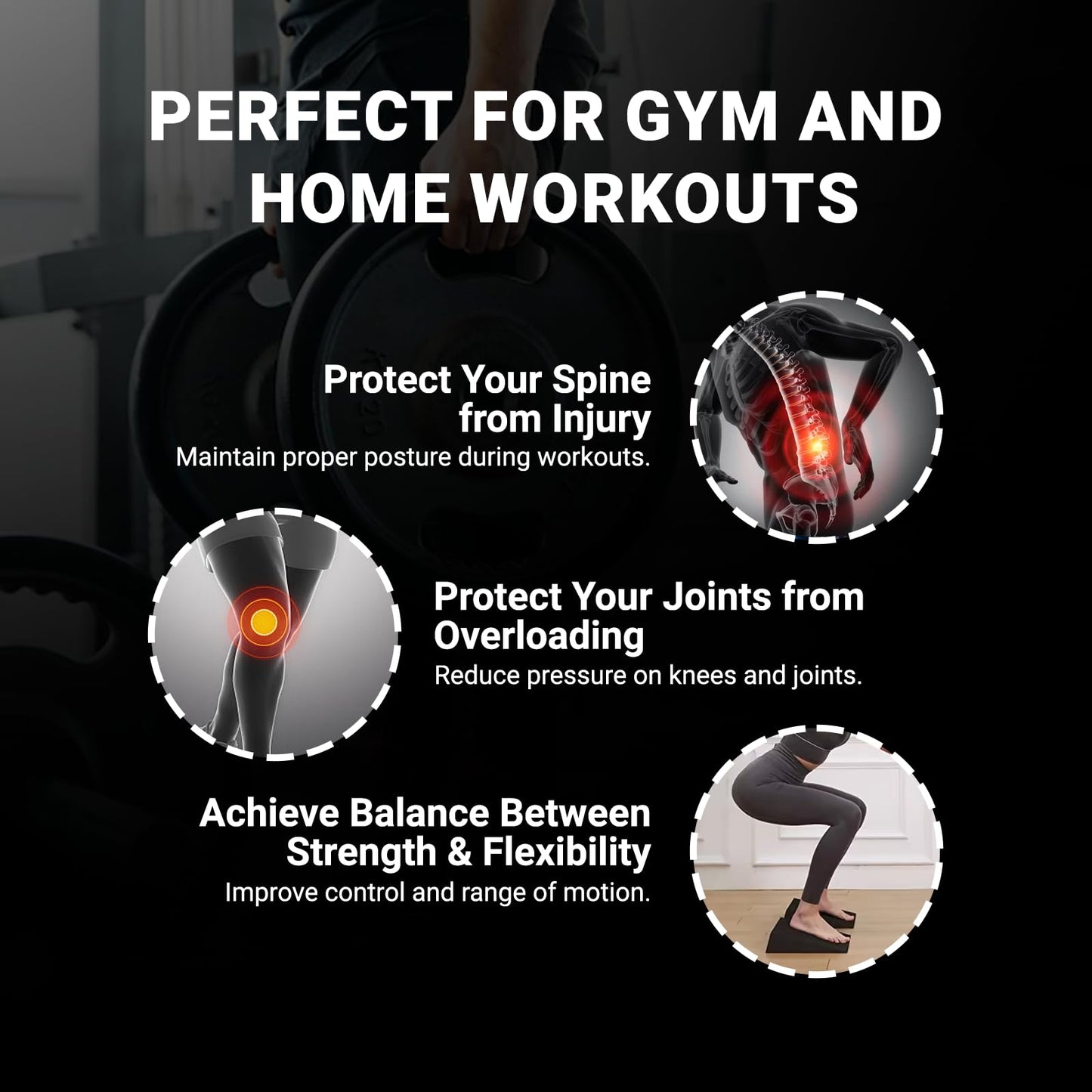 Generic Squat Wedge Block for Heel Elevated Squat 2 Pcs Set, Improve Mobility Balance and Strength Performance Weightlifting Calf Stretcher Slant Board for Squat