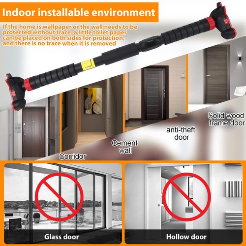 Pull Up Bar for Doorway, Strength Training Pull-up Bars, No Screws, No Installation Required, Max Load 440 LBS Chin Up Bar with Level Meter and Adjustable Width for Home Gym