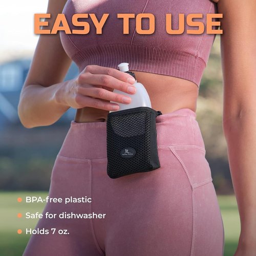 Magnetic Running Water Bottle Pouch - 7 oz No-Bounce Hydration Holder for Runners