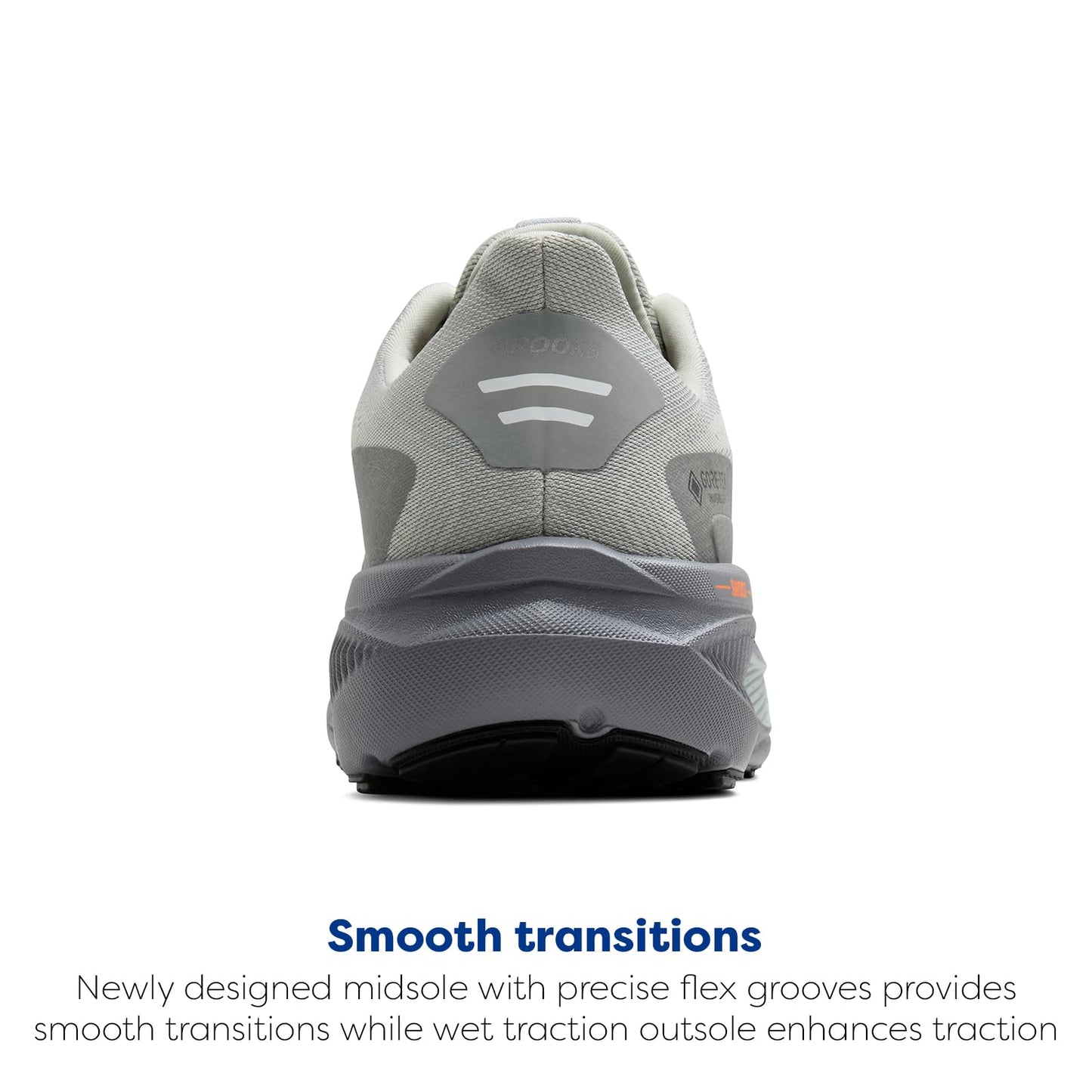 Brooks Men’s Ghost 17 GTX Waterproof Supportive Running & Walking Shoe - Smoke/Primer Grey/Orange - 12 Medium