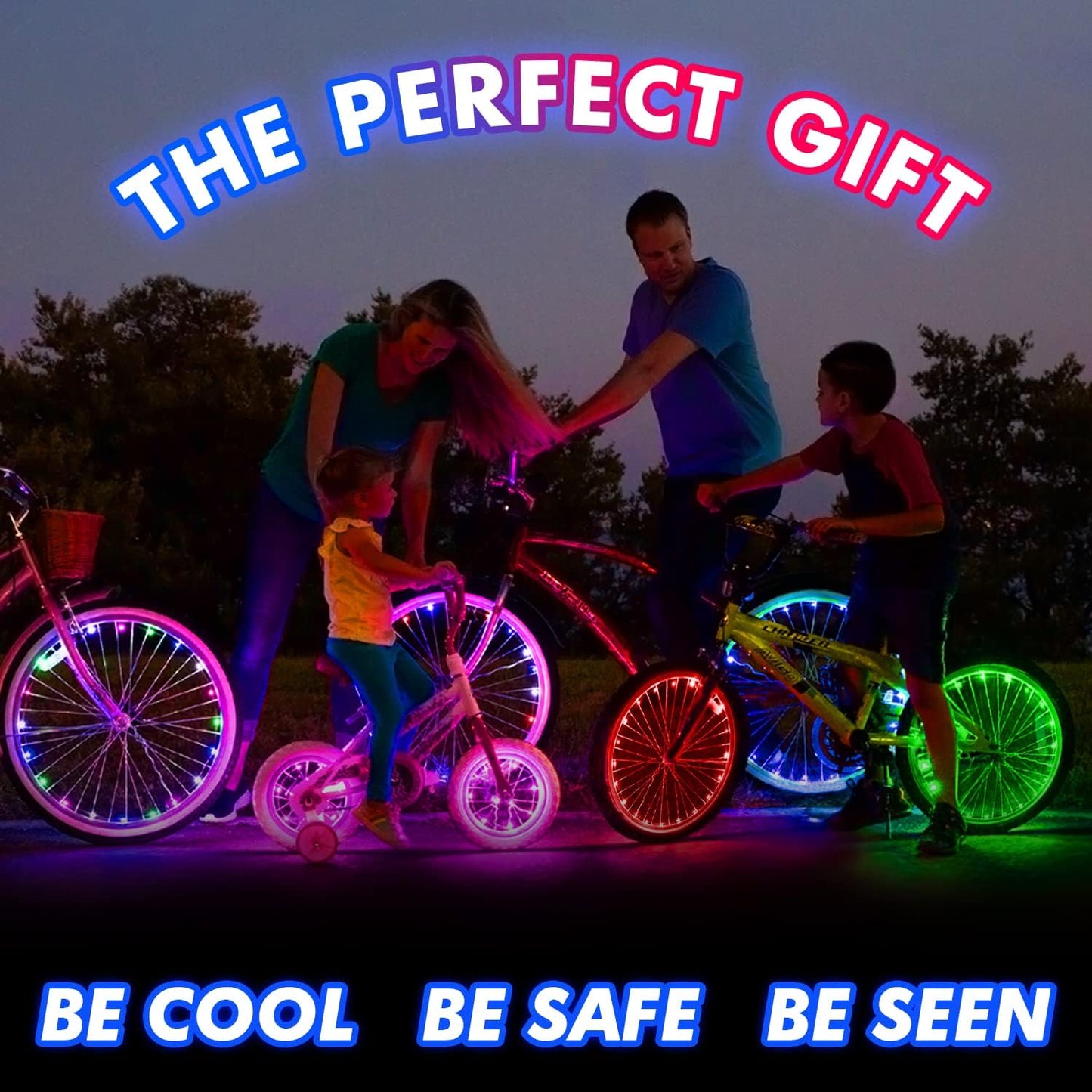 Activ Life LED Bike Wheel Lights with Batteries Included, Get 100% Brighter and Visible from All Angles for Ultimate Safety & Style (1 Tire Pack, Multicolor)