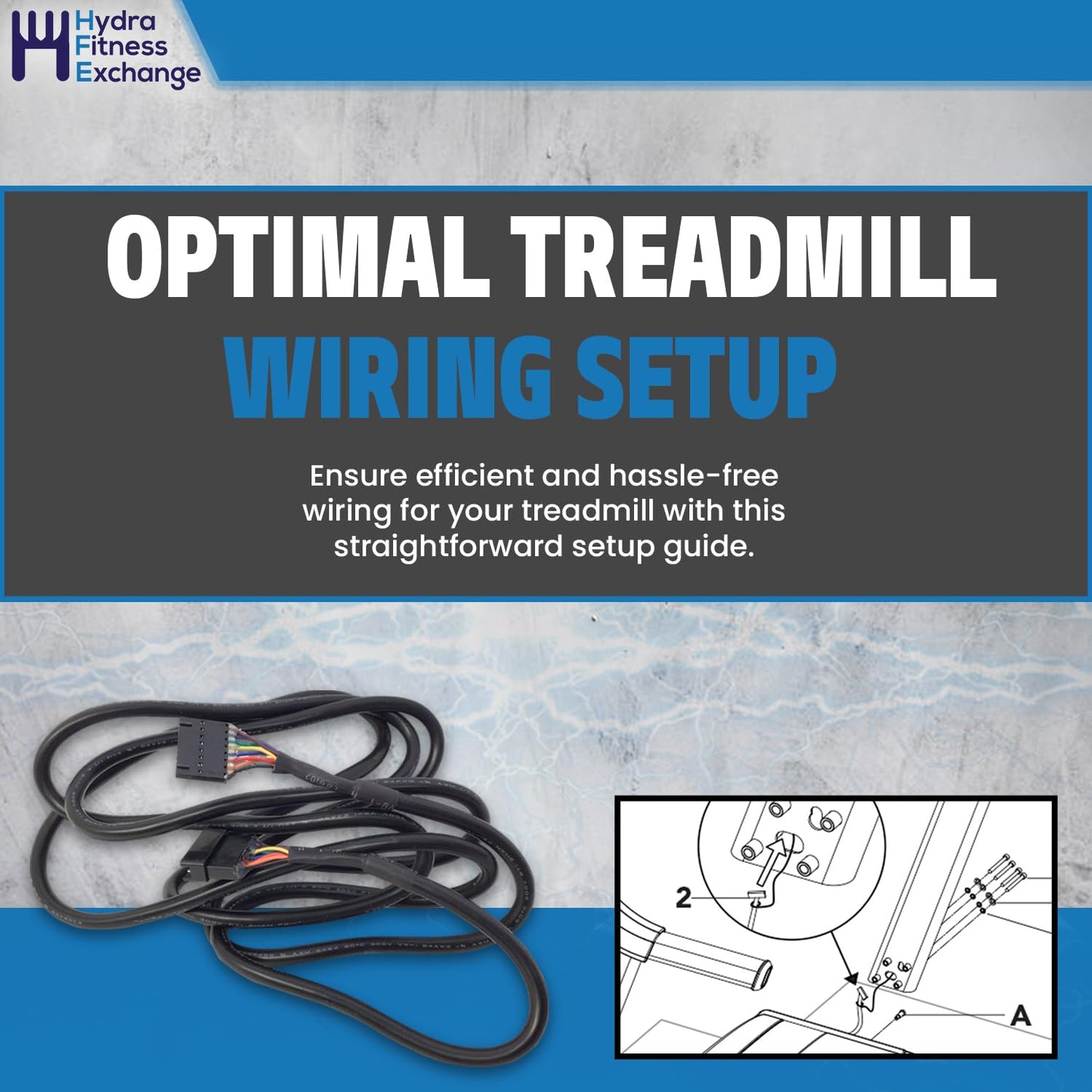 Hydra Fitness Exchange Console Wire Set Black | Treadmill Exercise Equipment Replacement Part | Compatible with HZ Fitness 7.0AT-04, TM1021, PTM1021, PTM1021B | MPN 1000303614 (2021-2025 Model)