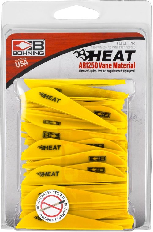 Bohning Heat Vanes, Low Profile Hunting Vane, 2.5" Neon Yellow, 100pk