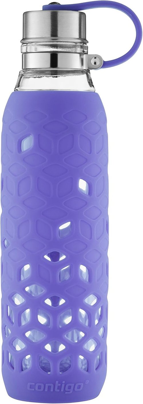 Contigo Purity Glass Water Bottle, 20oz, Scuba