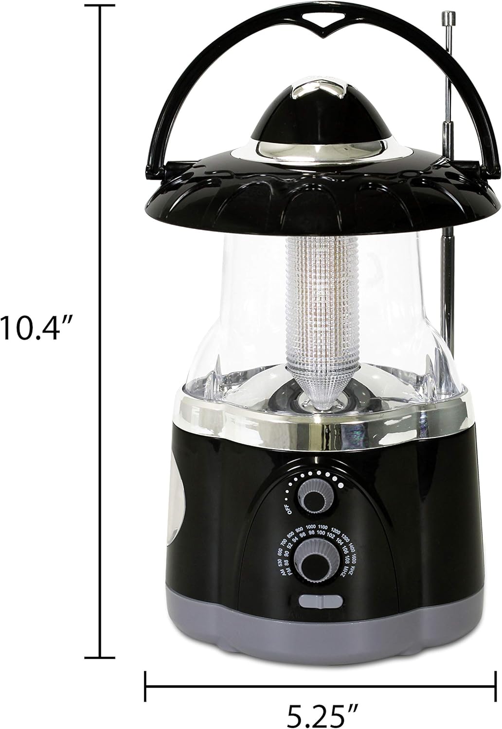 190485 12-LED Lantern with 4-LED Flashlight & AM/FM Radio (Green)