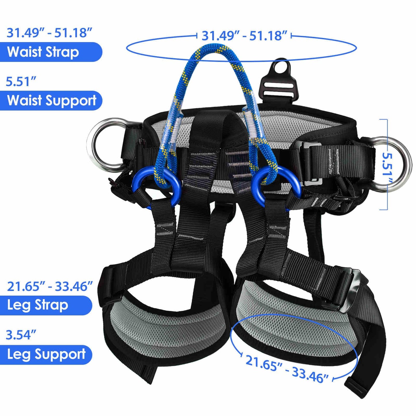 HandAcc Climbing belts, Thicken Professional Large Size Safety Seat Belts for Tree Climbing, Rescuing Work, Rappelling