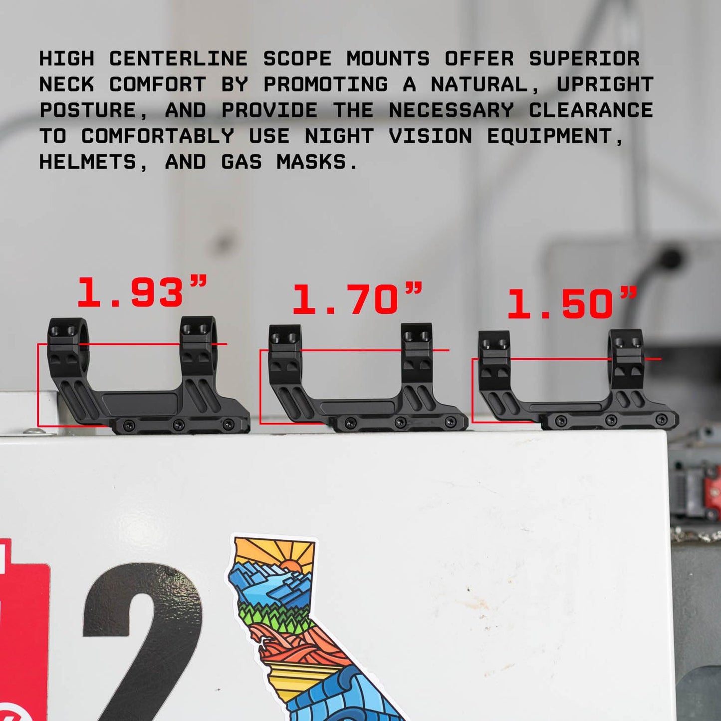 Monstrum Deadlock Series High Profile Scope Mount | 1.70 inch Center Height | 30 mm Diameter