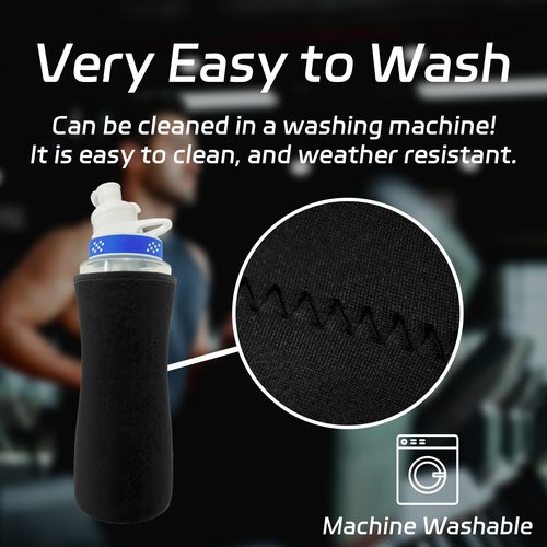Tridesent 2Pcs Neoprene Insulated Sleeve for Cirkul 32oz Plastic & Stainless Steel Water Bottle - Black