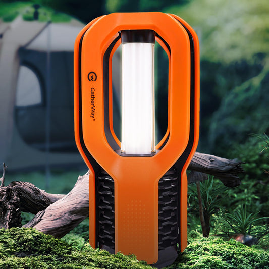 Gatherway Rechargeable LED Camping Lantern - Free-Grip Design,4 Modes,IP65 Waterproof,3000K Warm Glow, Lightweight Portable Outdoor Light,Emergency Tent Light for Hiking,Backpacking & Home Use