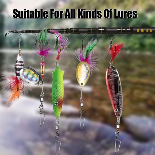 ENERHIKE 150pcs Fishing Snap Swivels Barrel Swivel with Coastlock Snap Stainless Swivel Corrosion Resistant Fishing Tackle Accessories Lure Line Connector for Saltwater Freshwater Fishing