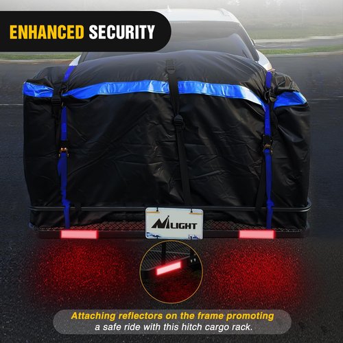 Nilight 60" x 20"x 7.87" Carrier & 5/8" Pin Clip Fits 2-Inch Receiver 500 Lbs Heavy Duty Capacity Luggage Basket Fold Up for SUV Pickup Camping Traveling,2 Years Warranty