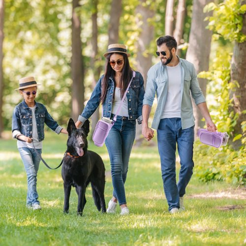 for Stanley Iceflow Flip Straw Tumbler 30 oz, Water Bottle Cup Holder Cover Carrier Sling Bag with Strap, Pouch Pocket for Phone / Accessories, add Handle for Stanley Flip Straw, Neoprene (Purple)