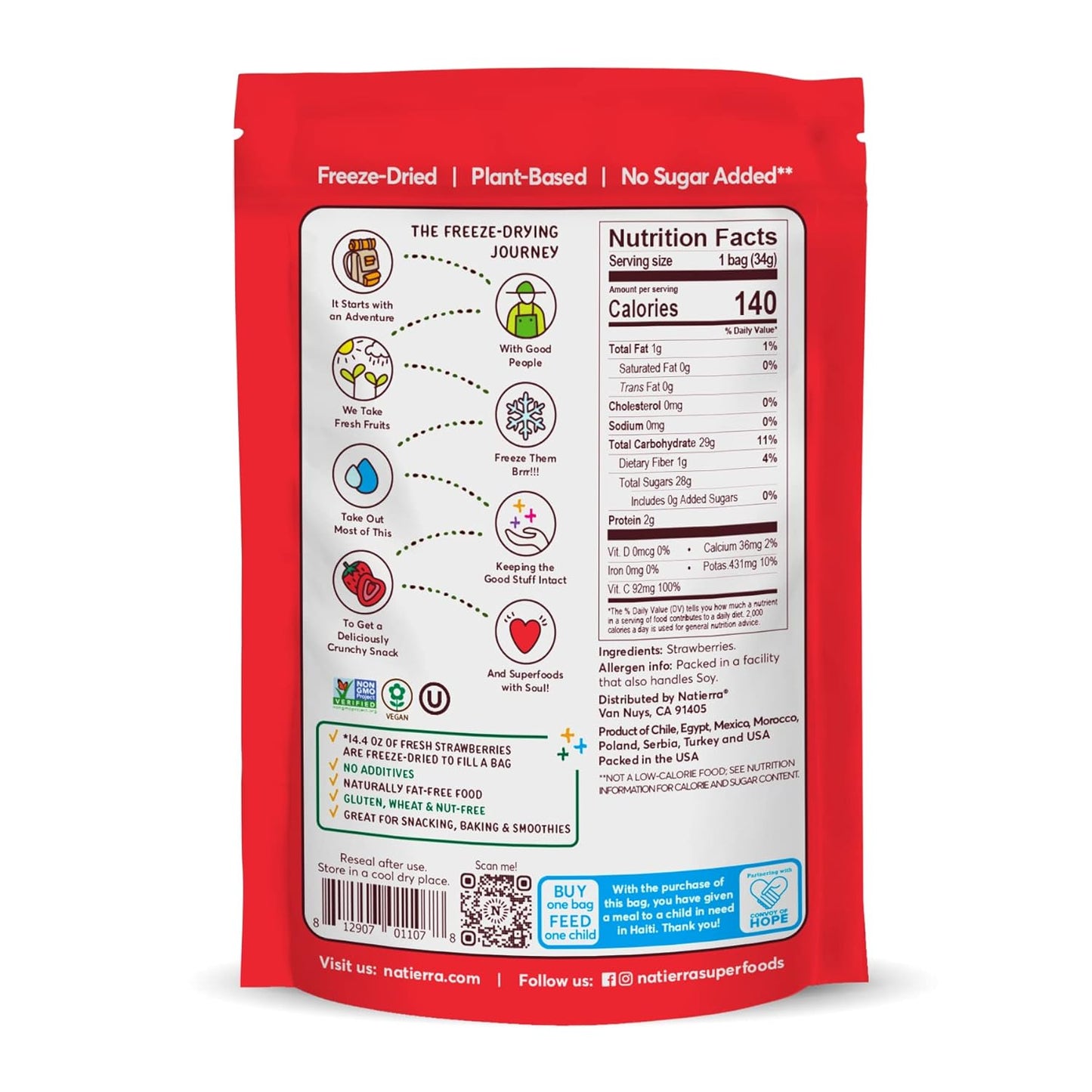 Natierra Nature's Organic Freeze-Dried Bananas | Gluten Free & Vegan | 2.5 Ounce (Pack of 3)