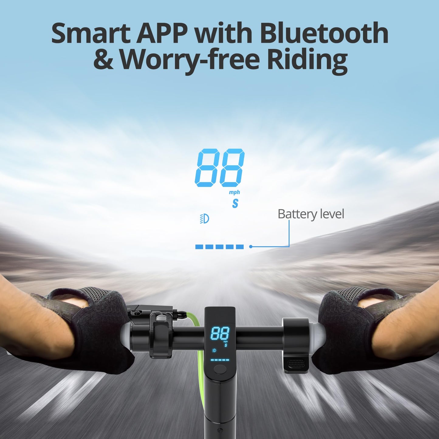 Roinside Electric Scooter for Adults - 8.5" Solid Tires, 350W Motor, Up to 19 MPH and 16 Miles Long-Range Commuting Folding E-Scooter with Dual Braking System and Smart App