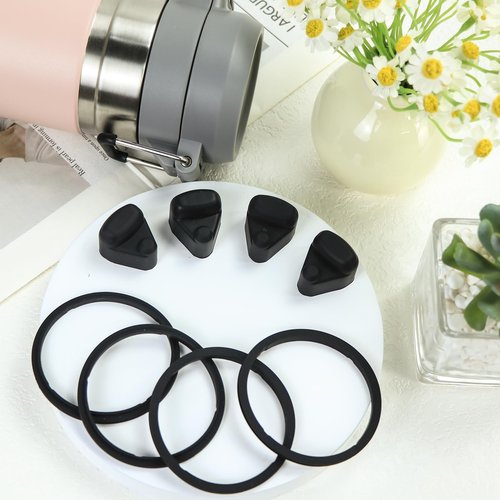 UBEEKOO Replacement Stopper and Replacement Gasket, Compatible with Stanley Quick FLIP GO 24/36oz Water Bottle Lid, Silicone Top Cap and Sealing Gaskets Replacement Parts for Stanley Accessories,4B+4B
