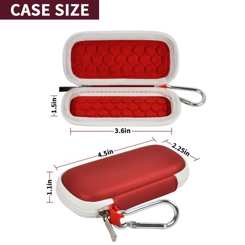 Case Compatible with KardiaMobile 6-Lead/for 1-Lead/for KardiaMobile 6L Max Personal EKG Monitor, Heart Rate Moitor Storage Holder - Red(Bag Only)