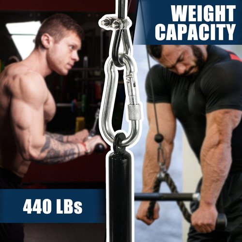 Luwint 118'' Adjustable Fitness Pulley Cable Replacement, Gym Cable for Pulley Machine System Thick 6mm Steel Rope Adjustable Length with Stopper Ball for Home Gym DIY Workout Machine Pulley Accessory