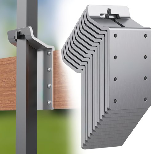 Wuno Shop T Post Brackets Vertical, T Post Mounting Bracket for T Shape Wood Fence Posts, T Target Hanger, T-Post Lumber Brackets for Posting Signs, Bird House Feeder, Mailbox-6 Pcs