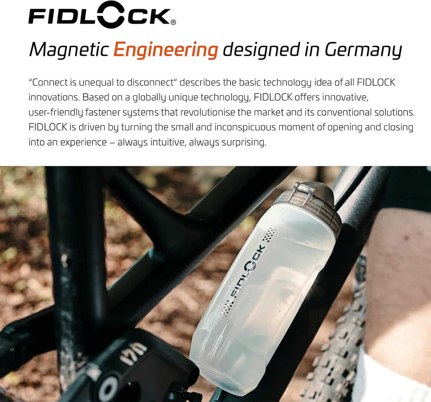 FIDLOCK Twist Replacement Bottle 450ml/15oz | Includes Twist Bottle Only (Twist Base Not Included) | Smoke