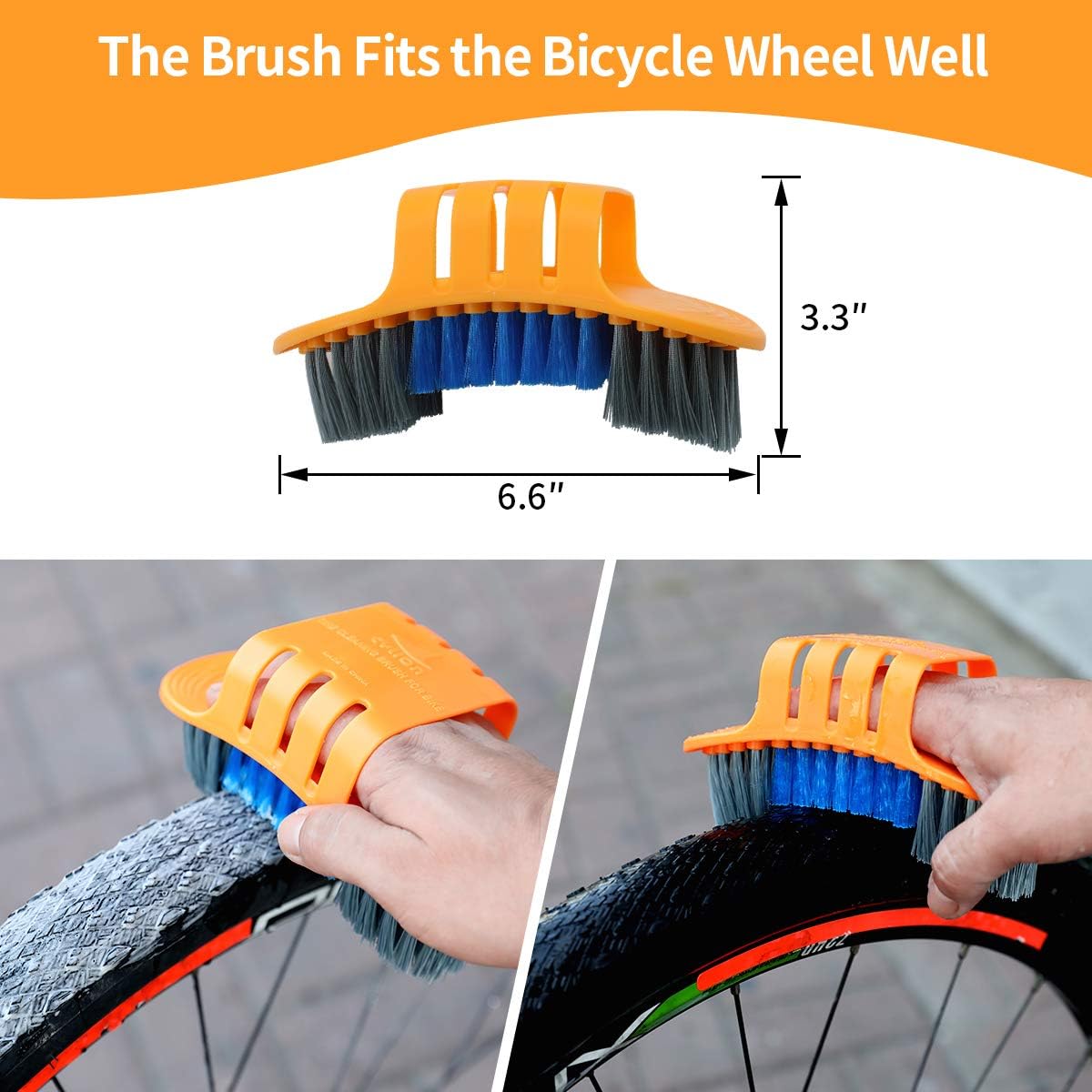 8 Pieces Precision Bicycle Cleaning Brush Tool Including Bike Chain Scrubber, suitable for Mountain, Road, City, Hybrid,BMX Bike and Folding Bike