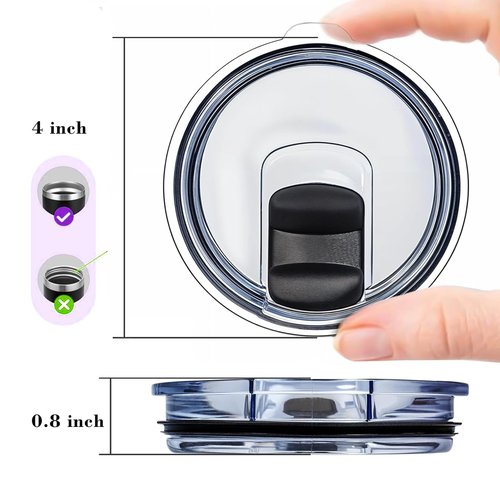 Magslider Lids Replacement for Yeti 32 oz / 30 oz Tumbler - BPA Free, Splash Resistant, 2PCS