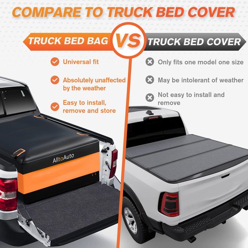 Truck Bed Cargo Bag Plus, 35 Cubic Feet (58''x48''x22''), Foldable, 100% Waterproof Heavy Duty PVC, Fits Any Truck with 4 Stretch Cord, Simple and Convenient for Installation