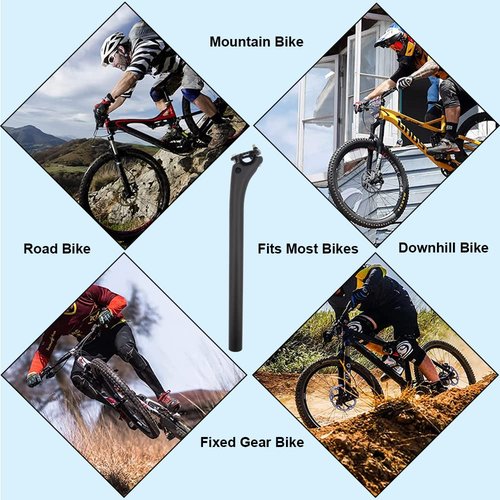 RXL SL Carbon Bicycle seat Posts Carbon seatpost Road Bike seat Post Offset 25mm Bike Accessories for Cycling Adjustable Saddle seat Tube Ultralight MTB seatpost 3K Matte 30.8*400mm