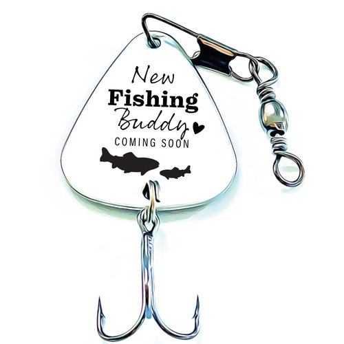 New Fishing Buddy Lure Pregnancy Announcement Idea New Dad Pregnant Gift Grandpa's Fishing Buddy FBA-BUDDY-LURE (|NEW FISHING BUDDY|)
