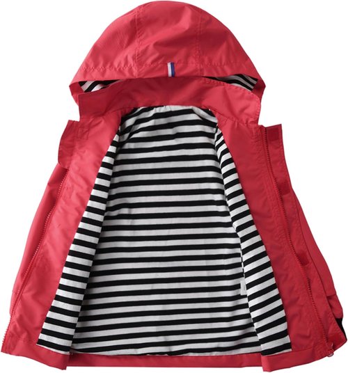 M2C Boys Girls Hooded Cotton Lined Rain Jacket Light Windbreaker