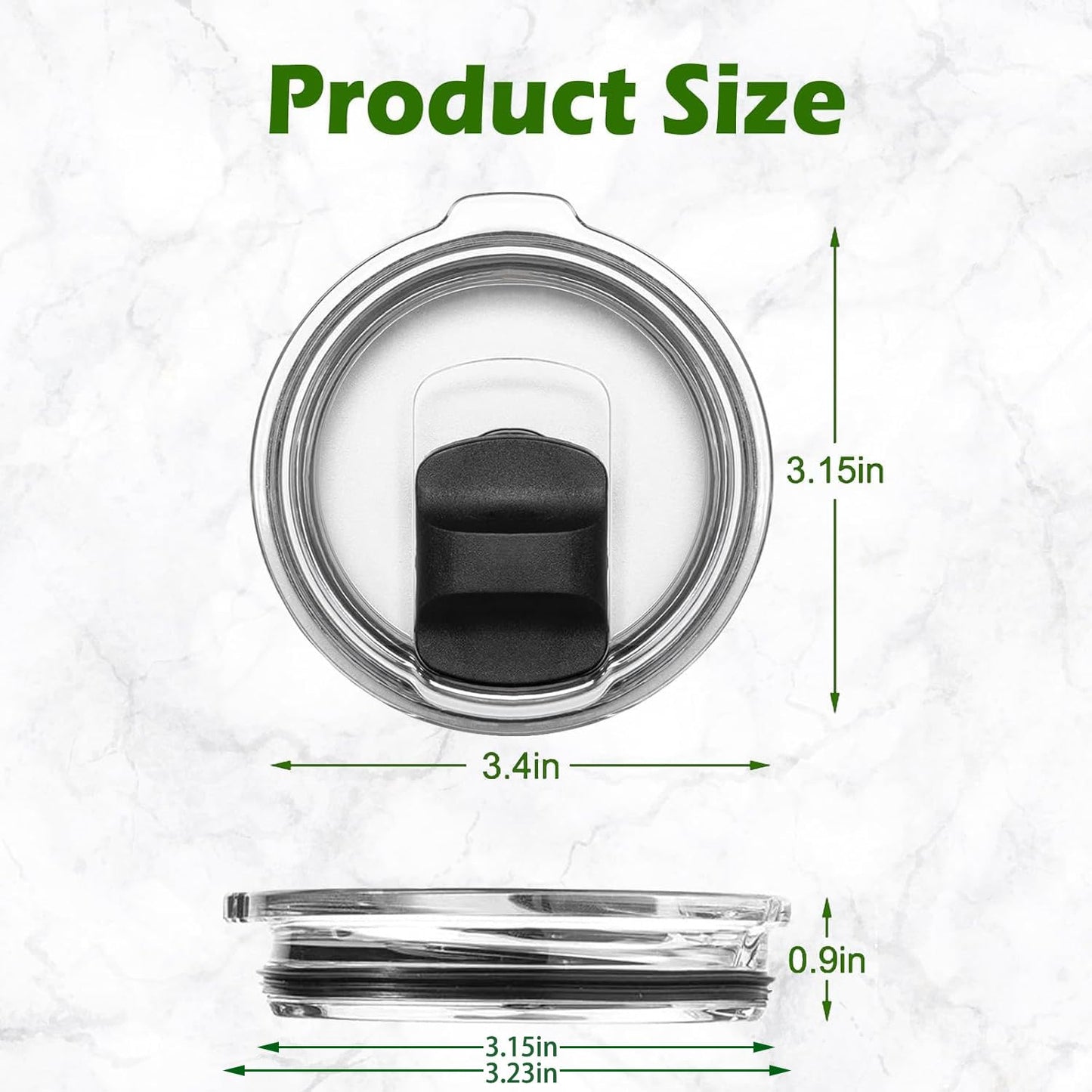 4Pack 20 Oz Magnetic Tumbler Lid, Replacement Lid for Yeti Lids Compatible with YETI Rambler, Magnetic Spill Proof