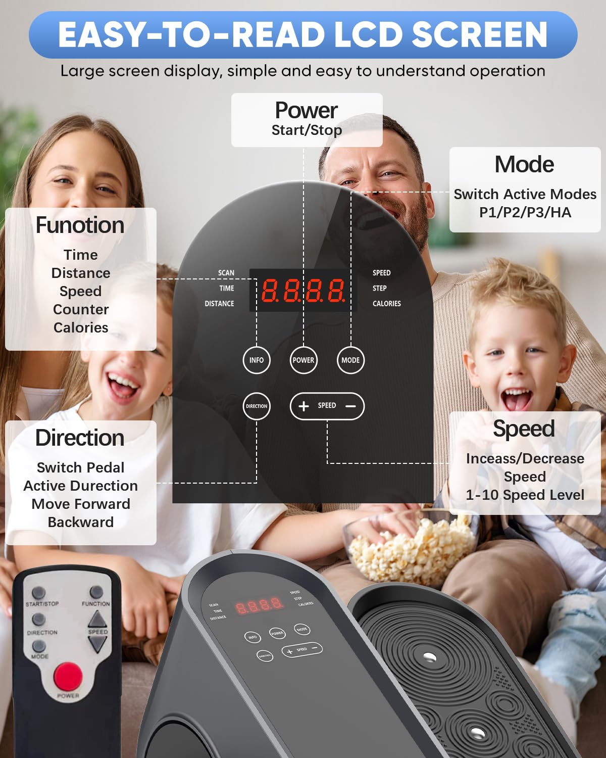 HJDFGSS Under Desk Elliptical Machine, Electric Ellipse Leg Machines as Seen on Tv for Seniors with 10 Adjustable, Leg Machines,Quiet & Portable Seated Pedal Exerciser