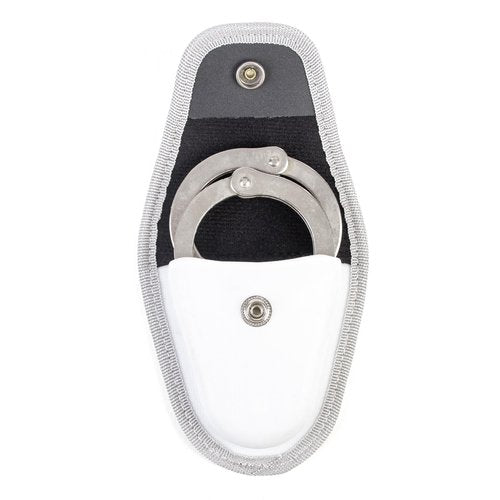 Vulcanforce Heavy Duty Nylon Handcuff Case with Snap Closure – Fits Law Enforcement Duty Belts – Durable Handcuff Holster (White)