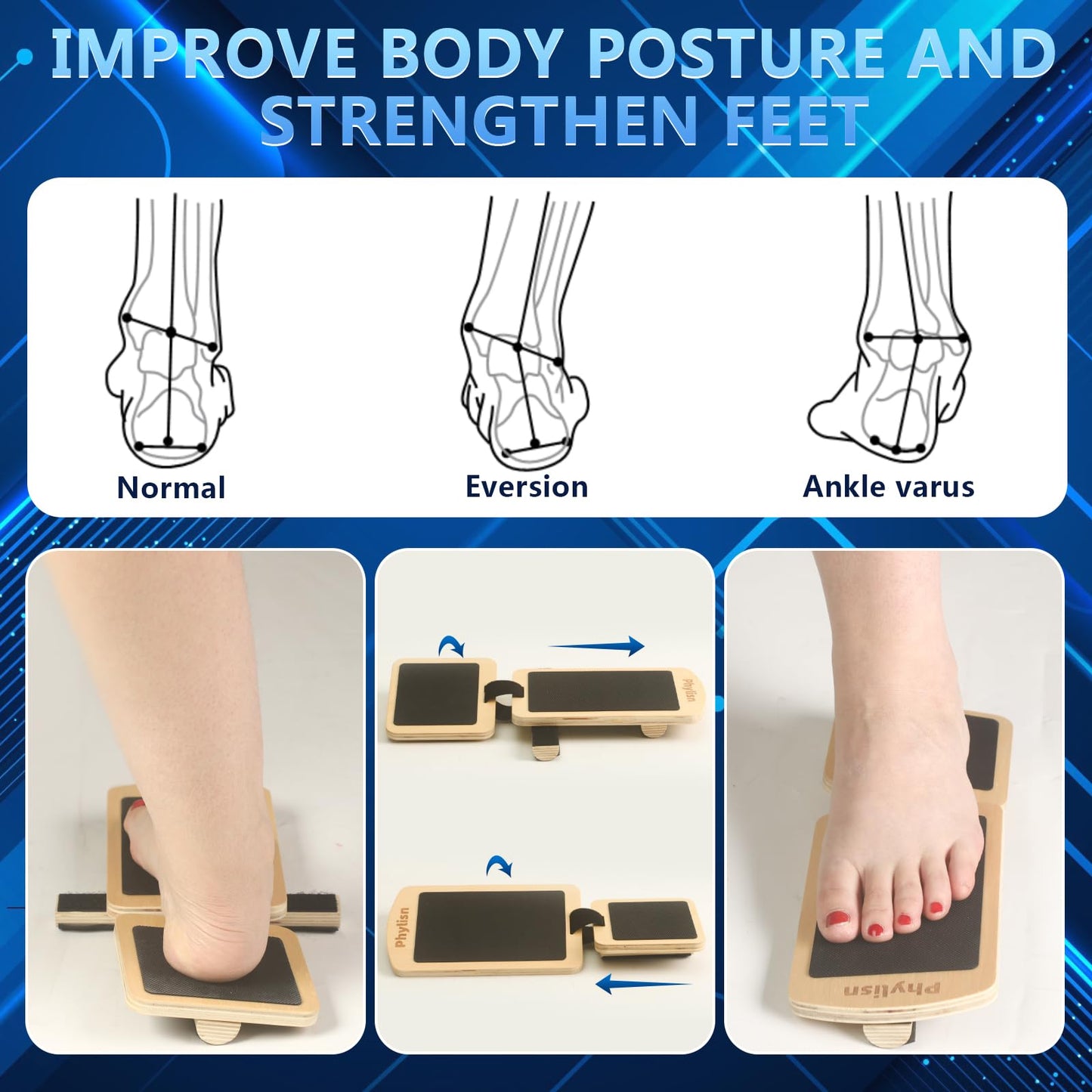 Ankle Foot Strengthener Exerciser Balance Board for Sprained Ankle,Foot Balance Stability Training,Plantar Fasciitis with Instruction & Video