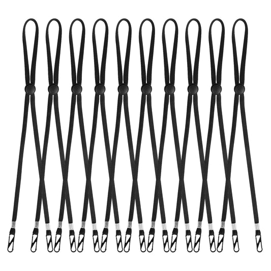 10 Pcs Removable Chin Cord Windproof Hat Strap Clips Anti-Lost Cap Strap Clips for Golfing Boating Fishing Hat Outdoor (Black)