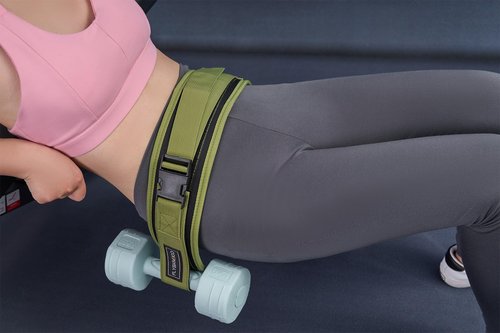 FLYBAMBOO Hip Thrust Belt for Dumbbells,Booty Belt for Hip Thrust Slip-Resistant Padding Green