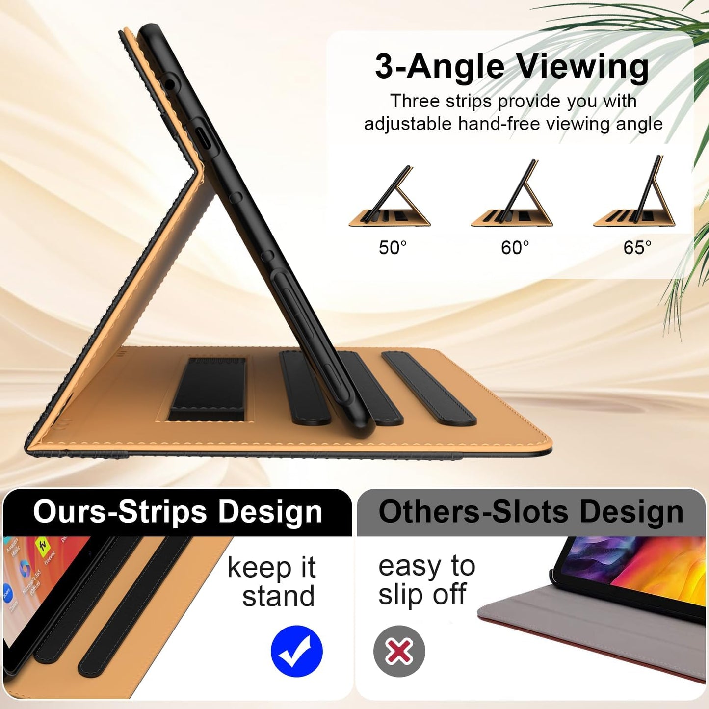 for 10 Tablet Case (13th/11th Generation 2023/2021 Released), PU Leather Folio Cover with Multi-Angle Stand/Pen Holder, Auto Wake/Sleep for 10/10 Plus, Black