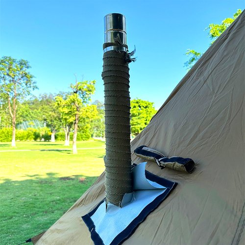 TAISOCA Camping Stove Pipe Wrap Fireproof Chimney Webbing 32.8ft Anti-Scald Stove Pipe Wrap Fireproof Pipe Wrap Protector for Tent (32.8ft)