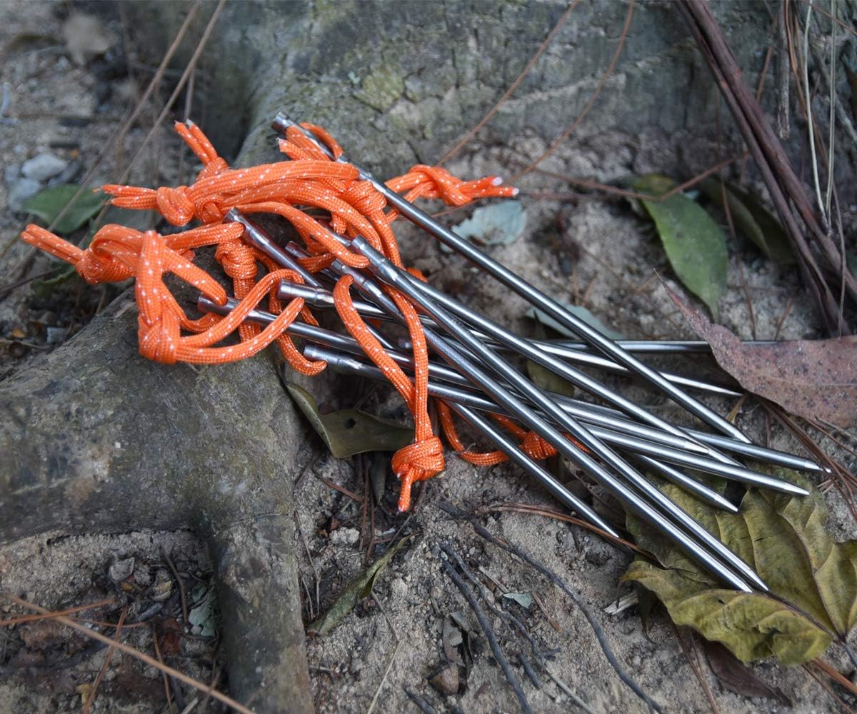 iBasingo 8pcs/lot Titanium Alloy Pegs 16.5cm Camping Tent Stakes Portable Tent Nails for Picnic Hiking Backpacking Ti4005P