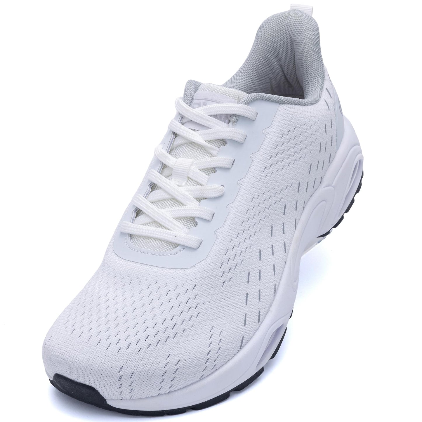 AOV Wide Toe Box Running Shoes for Men Arch Support Walking Sneakers Plantar Fasciitis Orthotic Tennis Slip On Shoes for Gym Workout Jogging White Size 13
